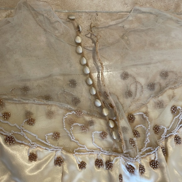 VINTAGE 1940’s ANTIQUE WEDDING GOWN size sm - Picture 10 of 16
